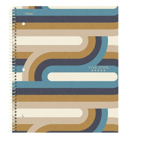 Five Star Groovy Notebook 1 Subject College Ruled Paper 100 Sheets 8.5" x 11" - Picture 1 of 5